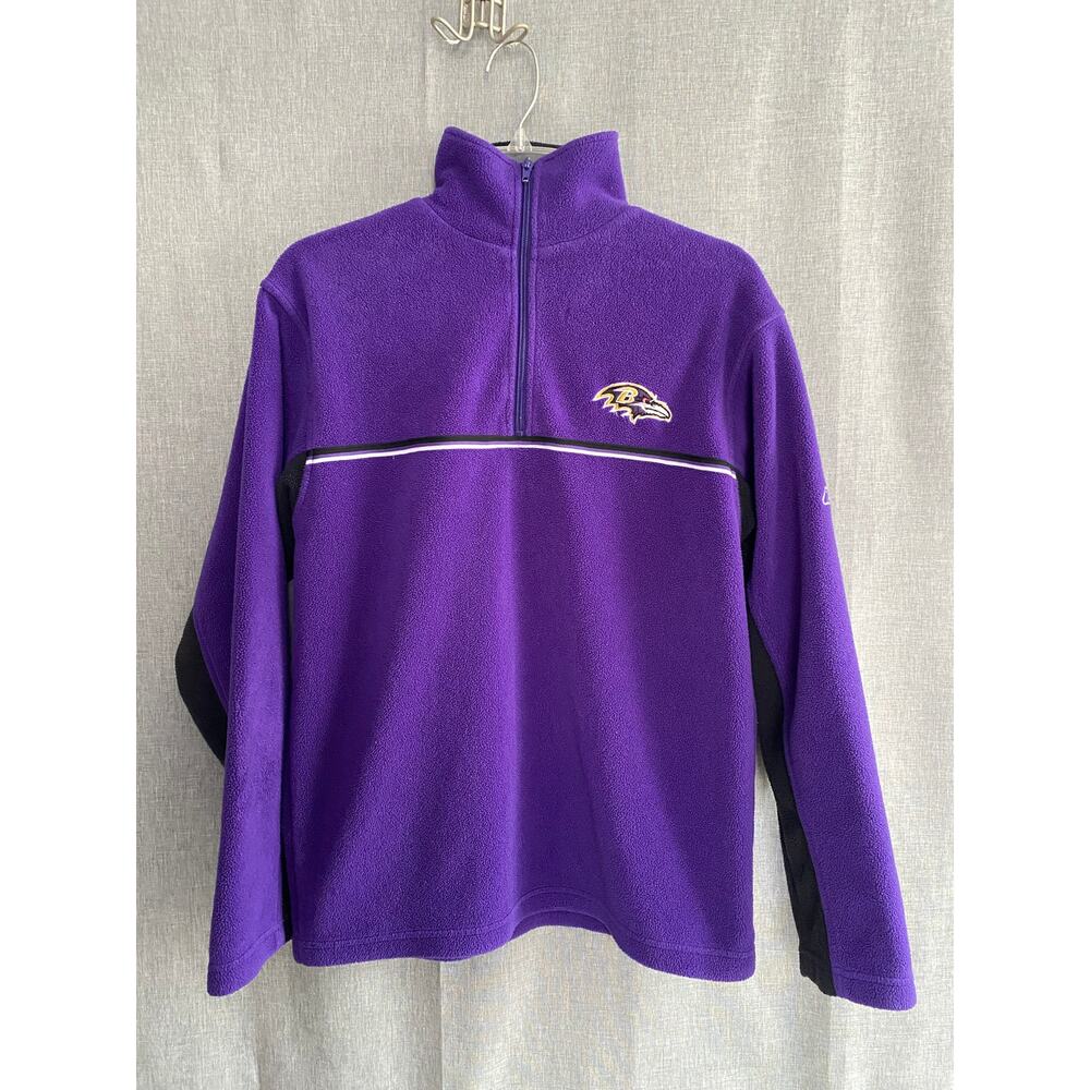Vintage Baltimore Ravens Reebok 1/4 Zip Fleece Pullover - Purple NFL Fan Gear